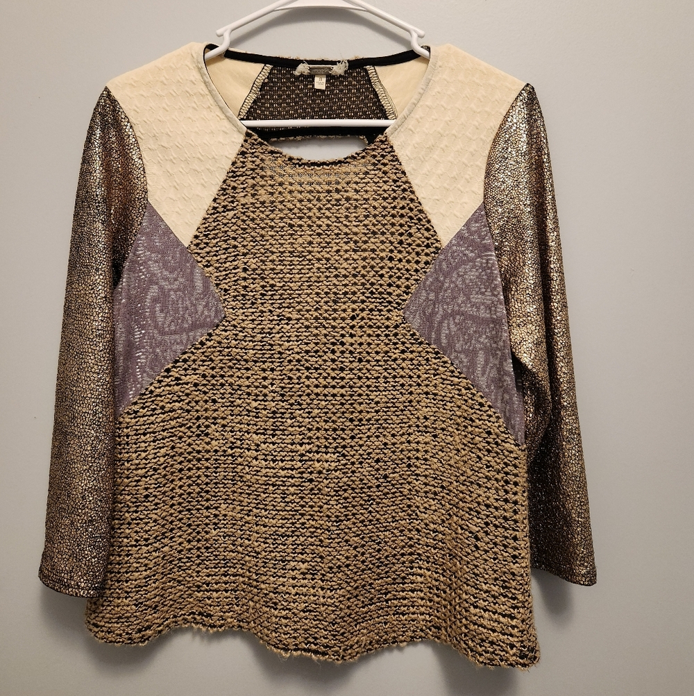 Gimmicks By BKE Women's Mixed Texture Top Size S